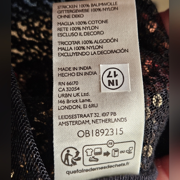 Free People Life of the Party Twofer Embellished Top, Size XL, Black Combo, NWT - Picture 6 of 7